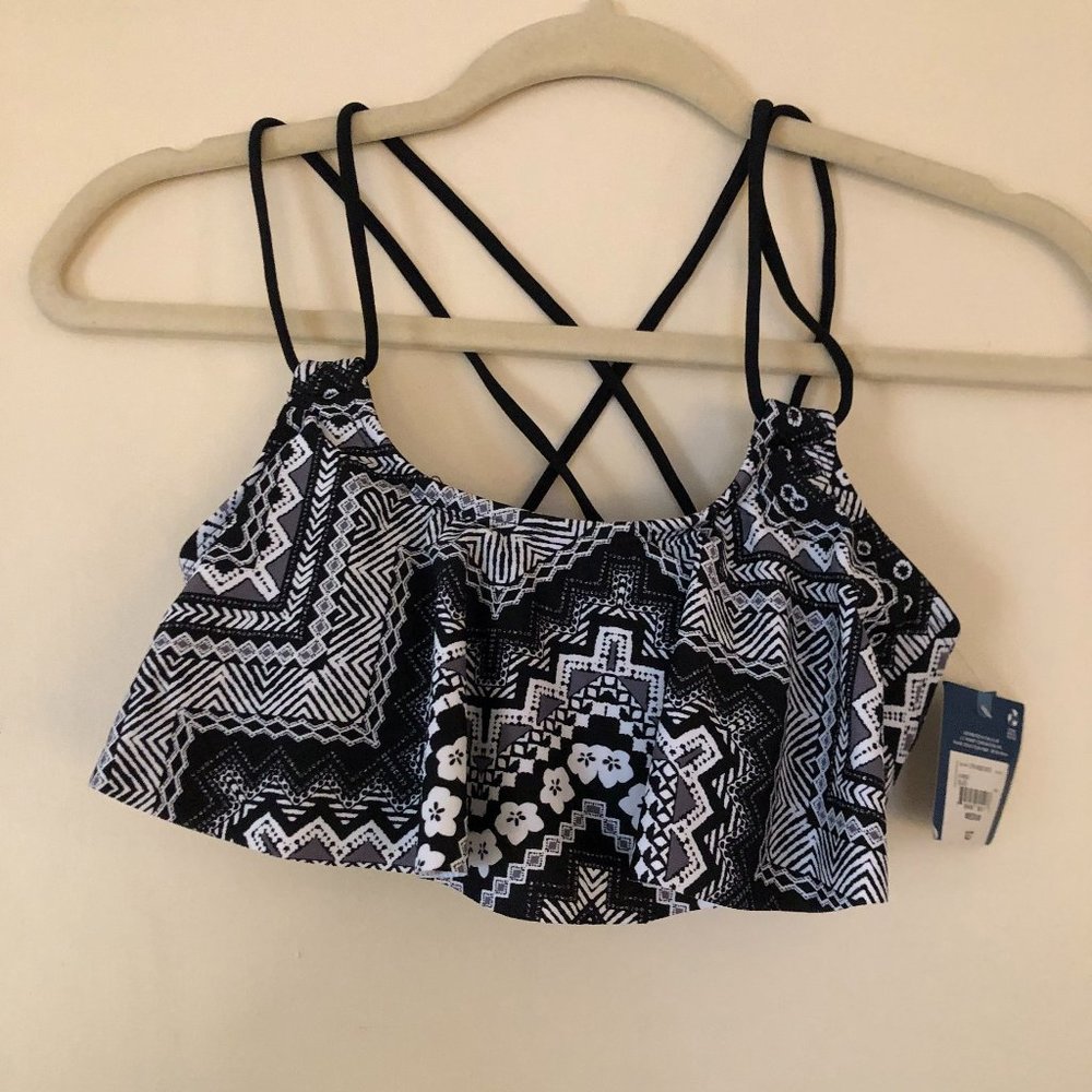 Bikini Top Black & White Art Deco Size Medium ARIZONA JCPenney